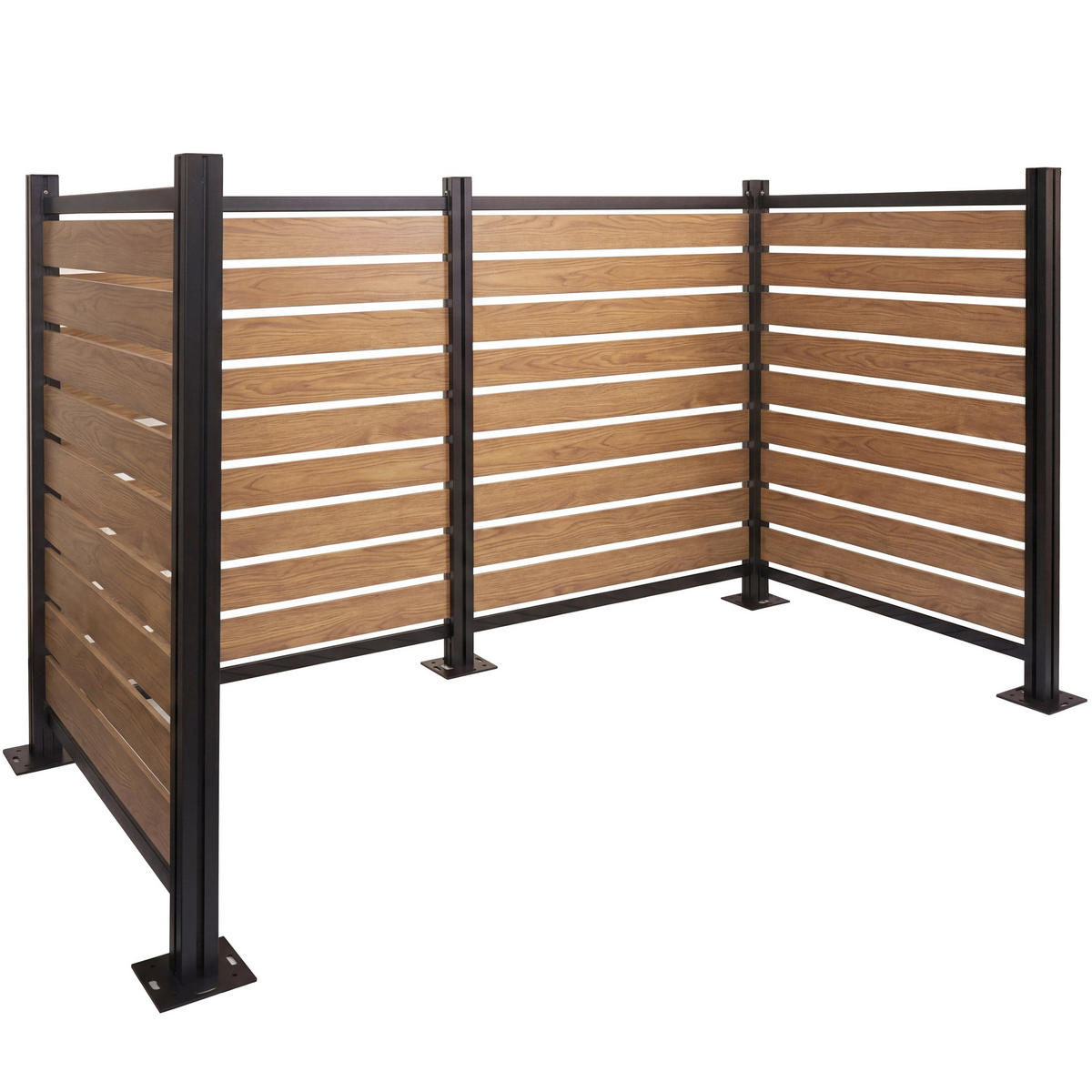 MÜLLTONNEN-ZAUN Hellbraun - Hellbraun, Metall (206/130/110cm) - MCW