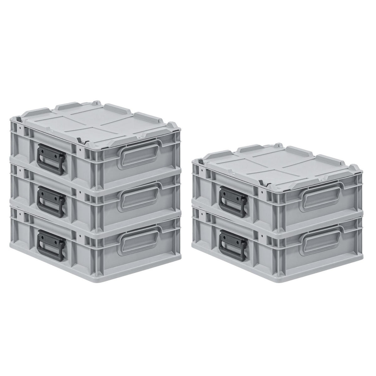 EUROBOX 5x Nextgen Portable 135x30x40cm 11 Liter - Grau, Kunststoff (31/13.5/40cm) - PROREGAL
