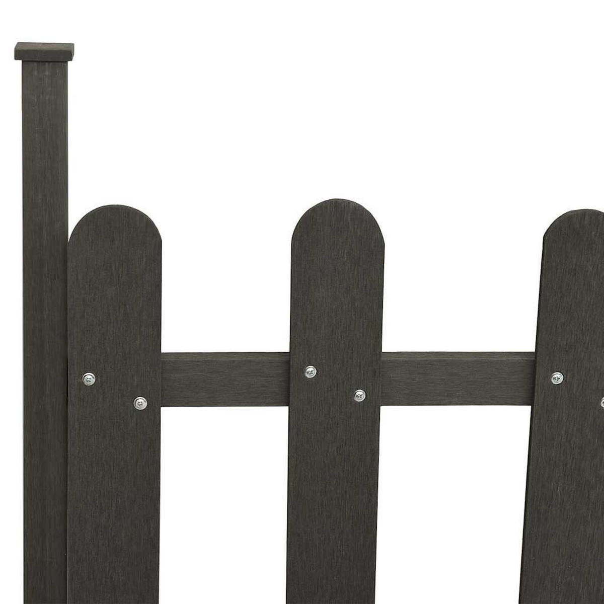 LATTENZAUN Mit Pfosten 3Er Set Wpc 614/80 Cm - Grau, Holzwerkstoff (3/116cm) - vidaXL