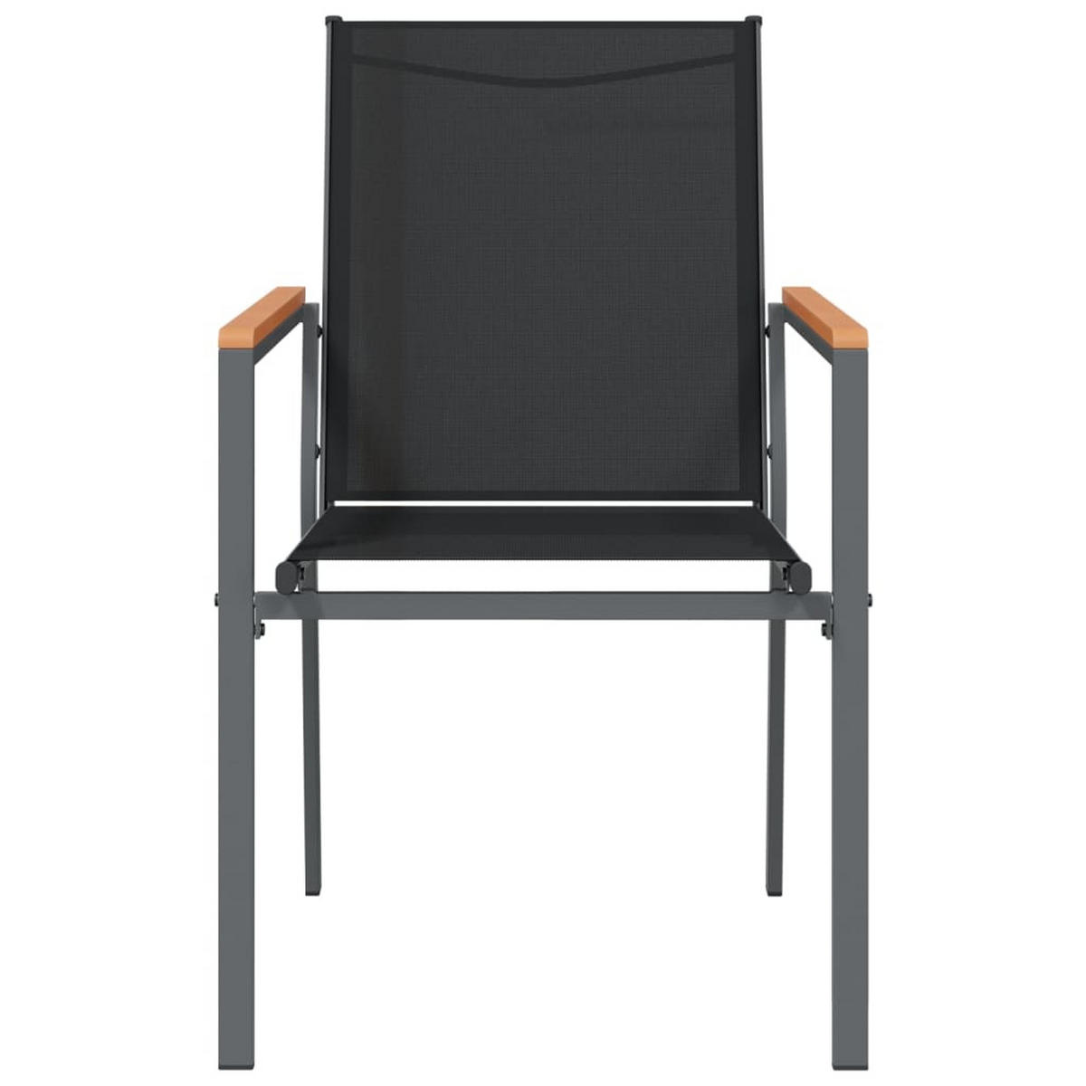 GARTENSTÜHLE 6er Set Schwarz 55/61.5/90 Cm Textilene Und Stahl - Schwarz, Metall (55/90/61.5cm) - vidaXL