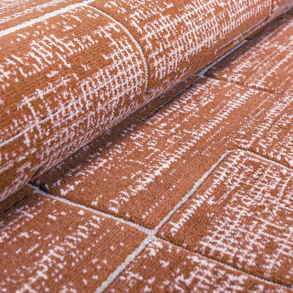 TEPPICH Alin Terracota Mazovia 120x170cm Rot Abstrakt Kurzflor - Rot, Textil (120/170cm) - Mazovia