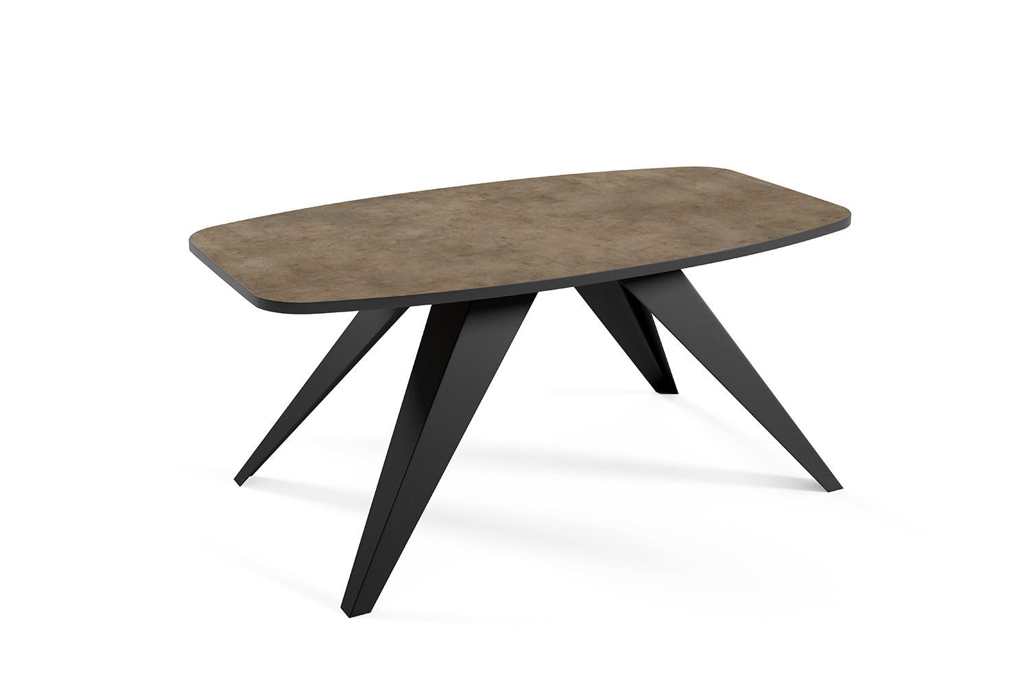 COUCHTISCH Luna Chicago Concrete Dunkelgrau / Schwarz 120 / 60 / 48cm - Dunkelgrau/Schwarz, Holz/Holzwerkstoff (60/120/48cm) - Feldmann-Wohnen