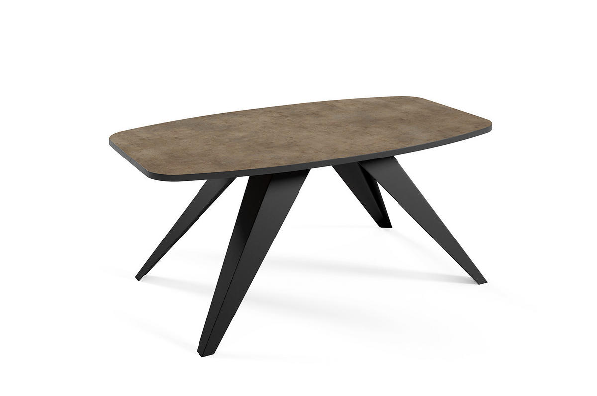 COUCHTISCH Luna Chicago Concrete Dunkelgrau / Schwarz 120 / 60 / 48cm - Dunkelgrau/Schwarz, Holz/Holzwerkstoff (60/120/48cm) - Feldmann-Wohnen