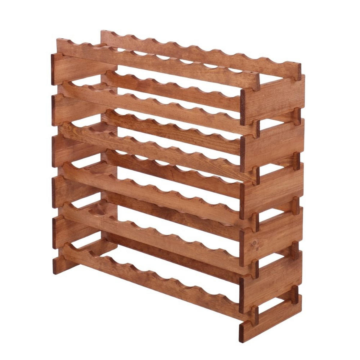 WEINREGAL VINOTECA FLEX PRO HxBxT 79x84x28cm 48 Flaschen auf 6 Ebenen Braun geölt - Braun, Holz (84/79/28cm) - PROREGAL
