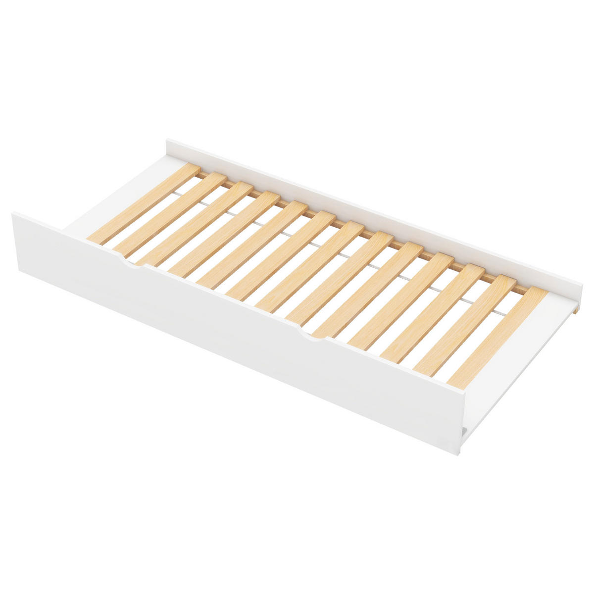 MULTIFUNKTIONSBETT 90/200 cm weiß mit Ausziehbett und USB-Ladeanschluss - Weiß, Holzwerkstoff (90/200cm) - OKWISH