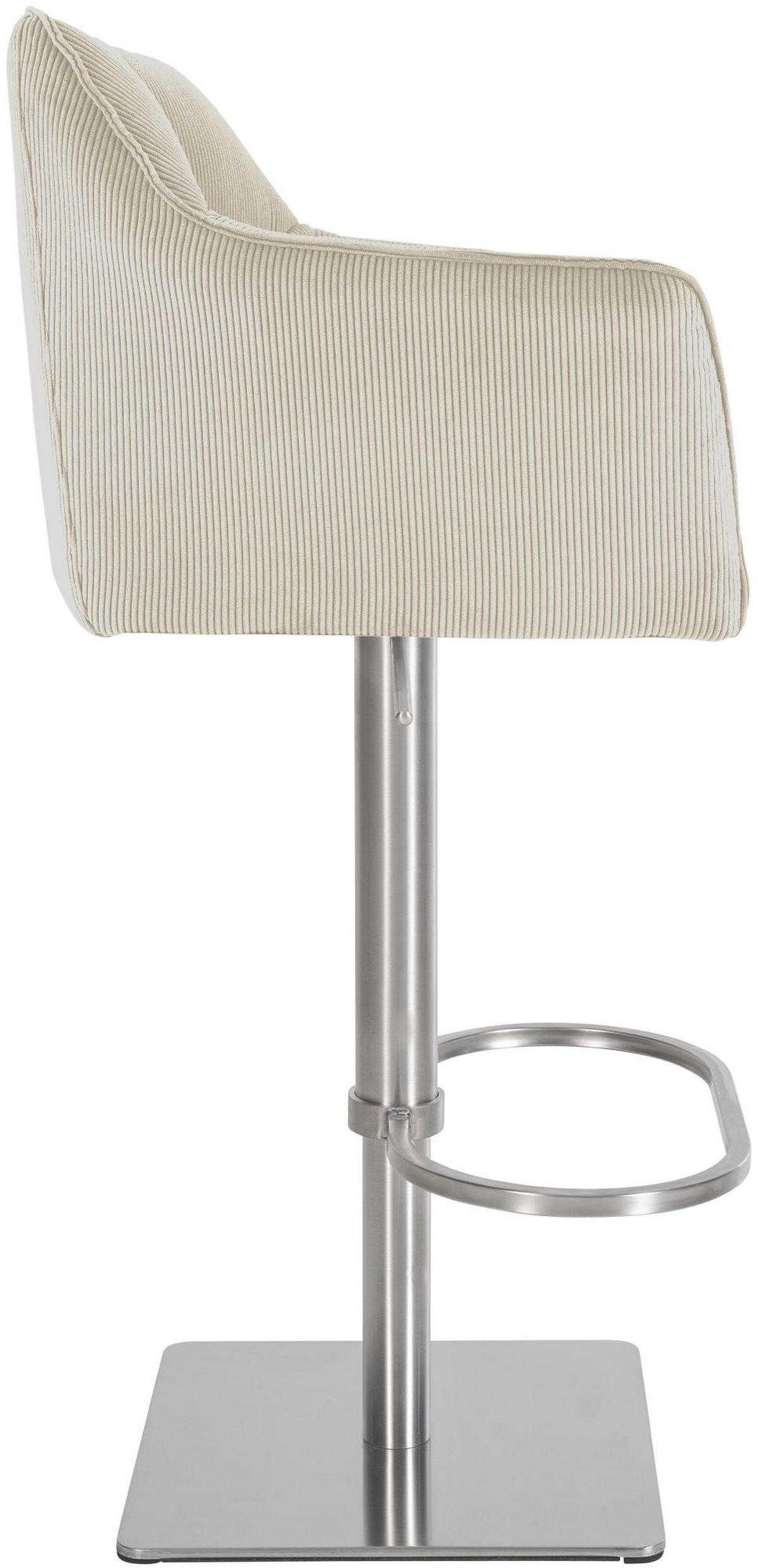 BARHOCKER Sihar Cord Creme Silber - Creme, Textil (64/88/45cm) - DELUKE