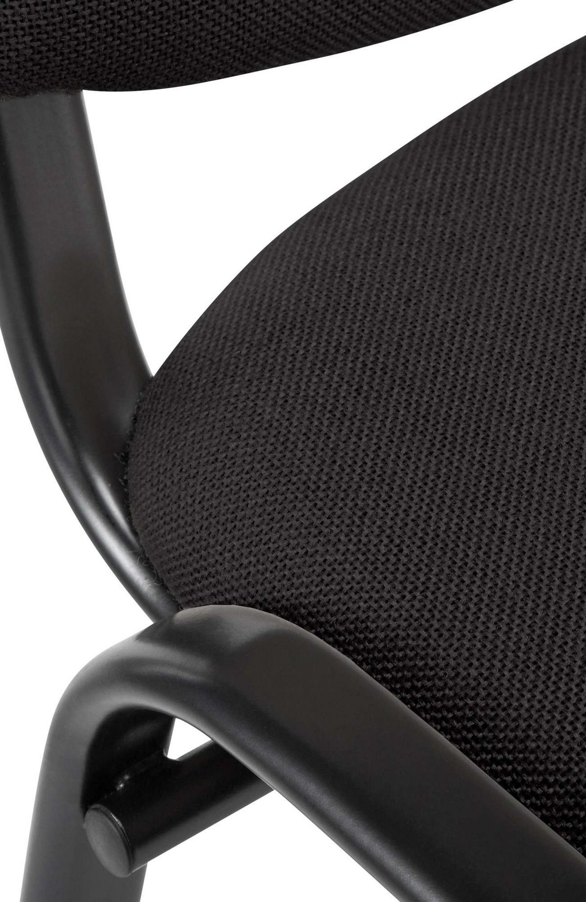BESUCHERSTUHL Stoff schwarz - Schwarz, Textil/Metall (53/83/53cm) - CLP