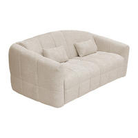 SCHLAFSOFA 3-Sitzer - Bouclé-Stoff - Beige - Liegefläche 140 cm - Matratze 16 cm - RETUNA - Beige, Textil (200/90/208cm) - Vente-Unique