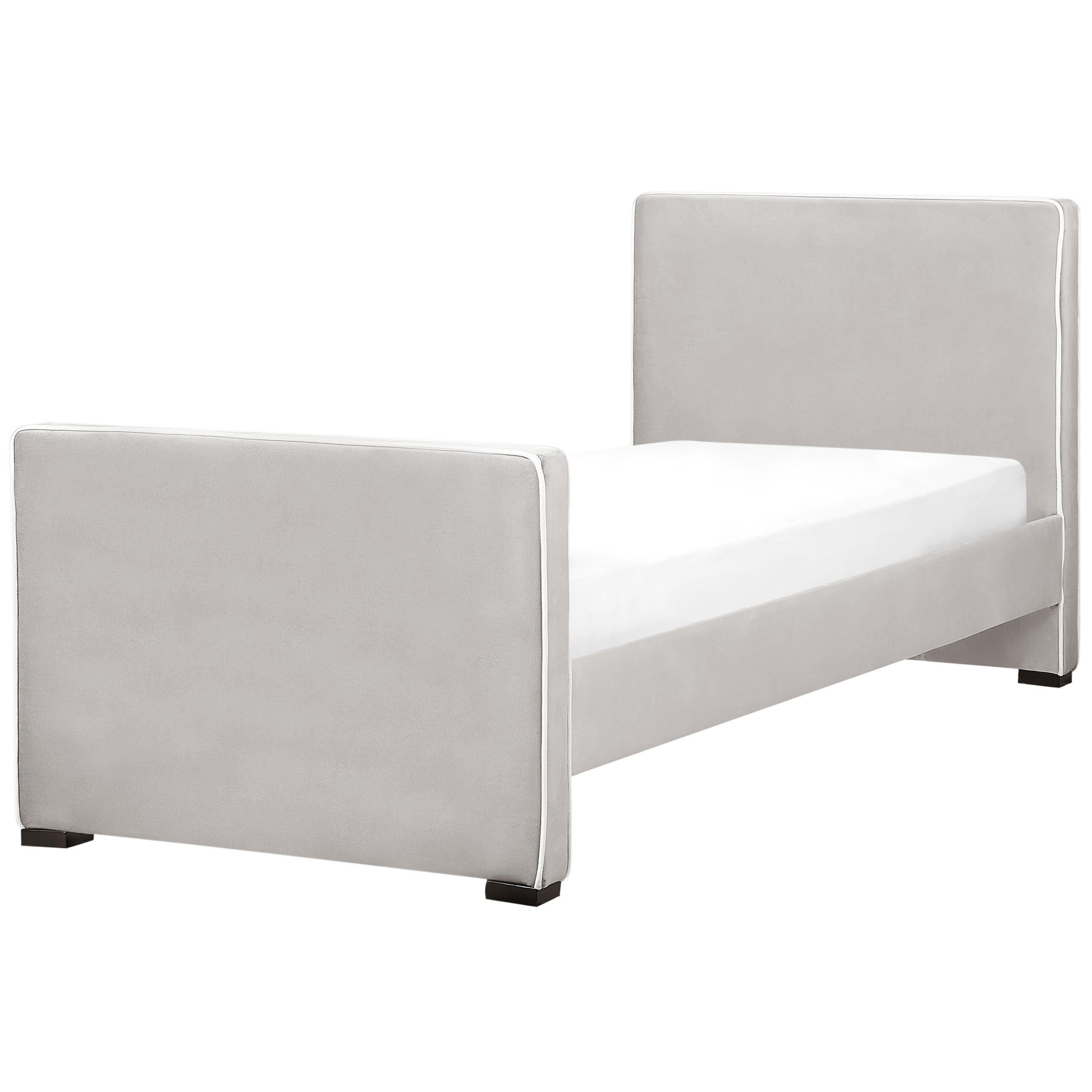 BETT mit Lattenrost 90x200 cm Grau Teenie - Hellgrau, Textil (90/200cm) - Beliani