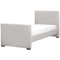 BETT mit Lattenrost 90x200 cm Grau Teenie - Hellgrau, Textil (90/200cm) - Beliani