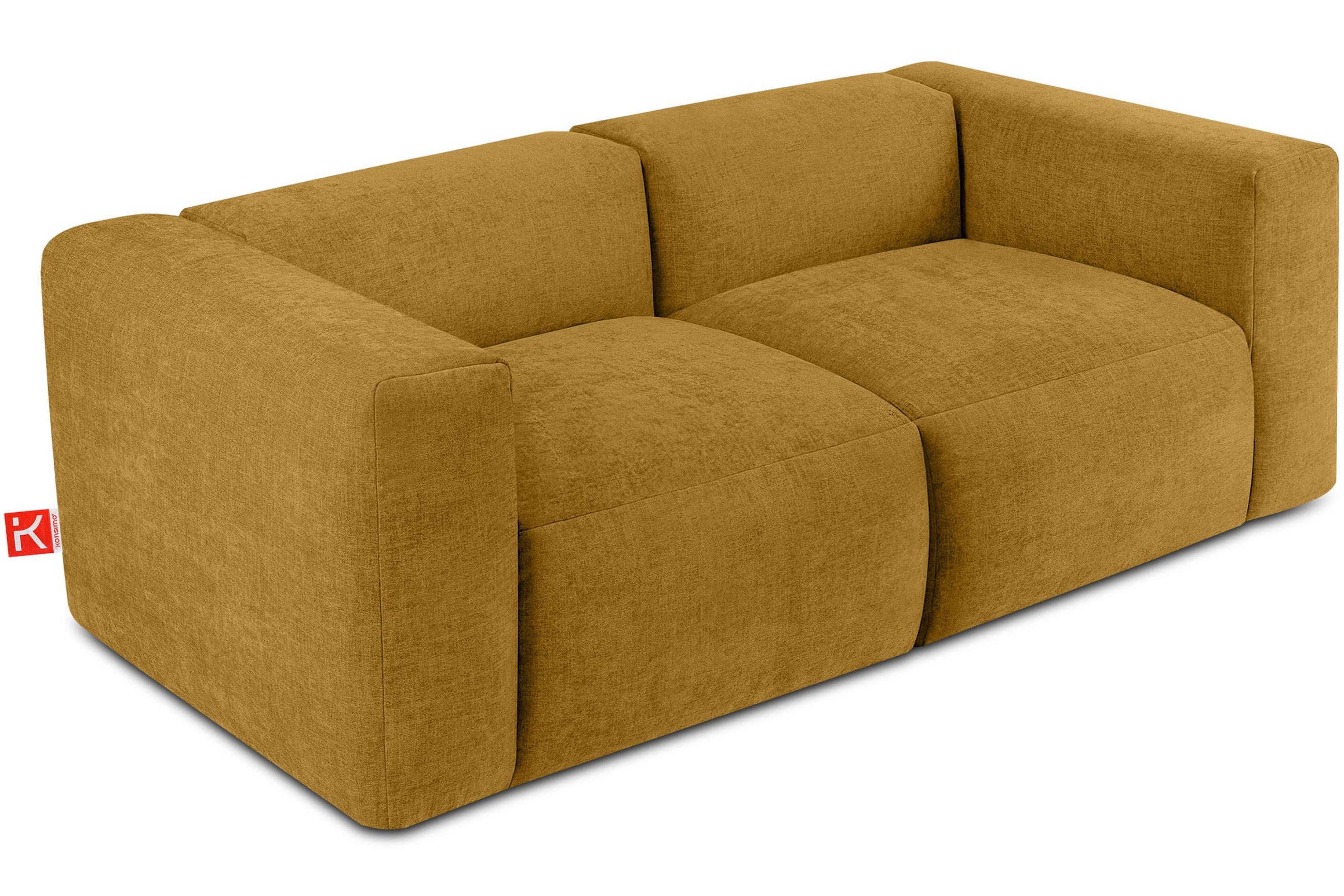 2-SITZER-MODULSOFA BUFFO mit extrem weicher und bequemer Sitzfläche, Gewebestoff, Honig - Honig, Textil (210/73/96cm) - KONSIMO®