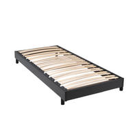 BETTRAHMEN SOMKIT mit Einlegerahmen/ 90x190, Schwarz - Schwarz, Holzwerkstoff (90/190cm) - Weber Industries