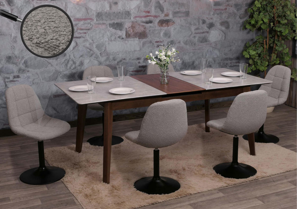 ESSZIMMERSTUHL Hellgrau 6er-Set - Hellgrau/Grau, Textil (47/83/43cm) - MCW