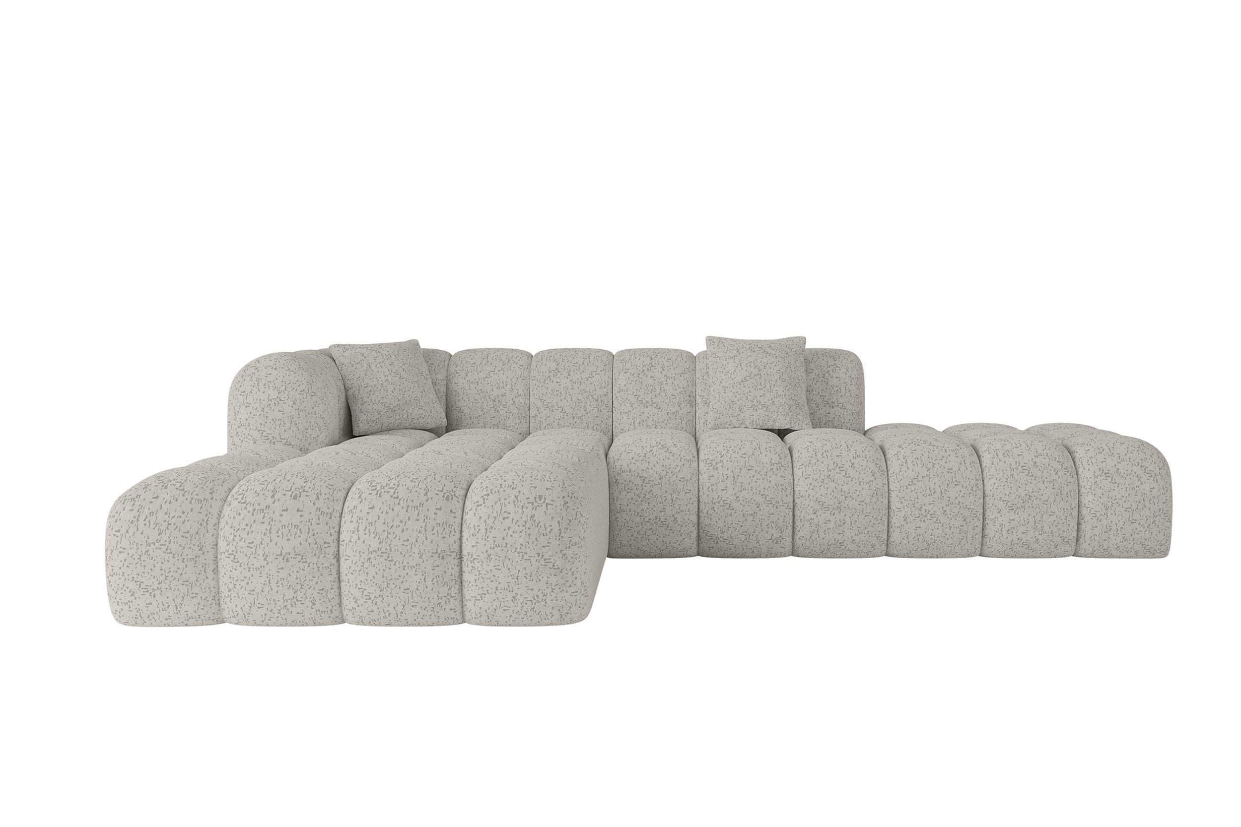 ECKSOFA Ottomane Links OLEA-L2 - 289x176x71 cm Hellgrau - Hellgrau/Schwarz, Holzwerkstoff/Kunststoff (289/176cm)