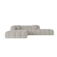 ECKSOFA Ottomane Links OLEA-L2 - 289x176x71 cm Hellgrau - Hellgrau/Schwarz, Holzwerkstoff/Kunststoff (289/176cm)
