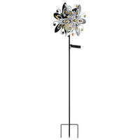 LED AUSSENLEUCHTE Solar Windrad Kristalloptik - Silberfarben, Glas (32/17.5/124cm) - Globo Lighting