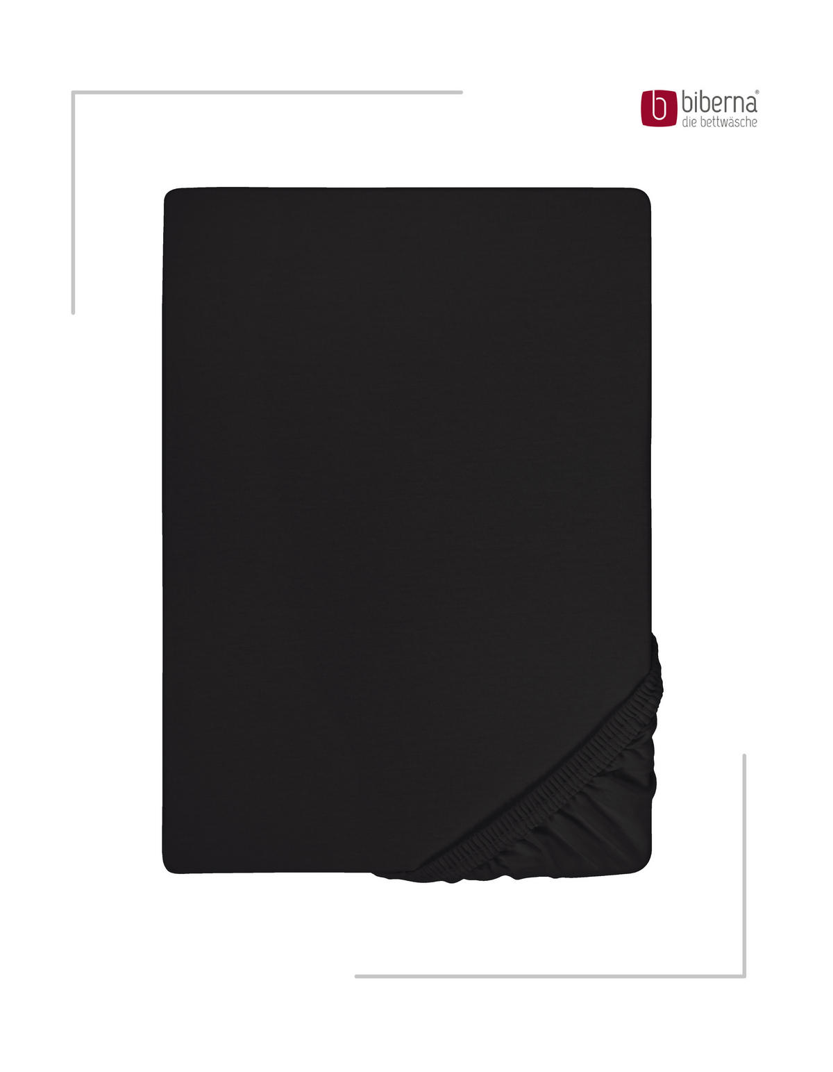SPANNBETTTUCH Premium Jersey schwarz, 140x200 cm - 160x200 cm - Schwarz, Textil (160/200cm) - biberna