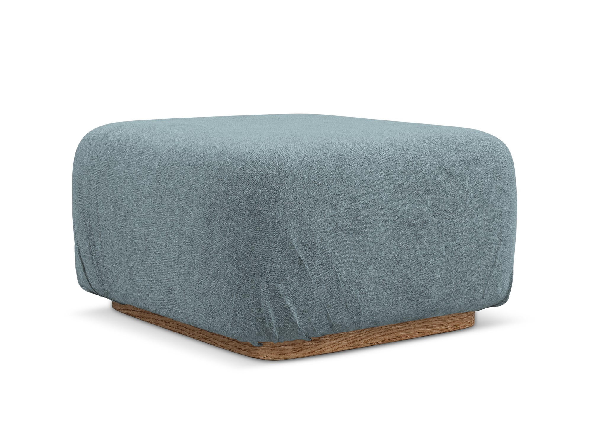 POUF Bouclé Stoff Blau - Blau/Blaugrau, Holz/Textil (83/95/41cm) - Makamii