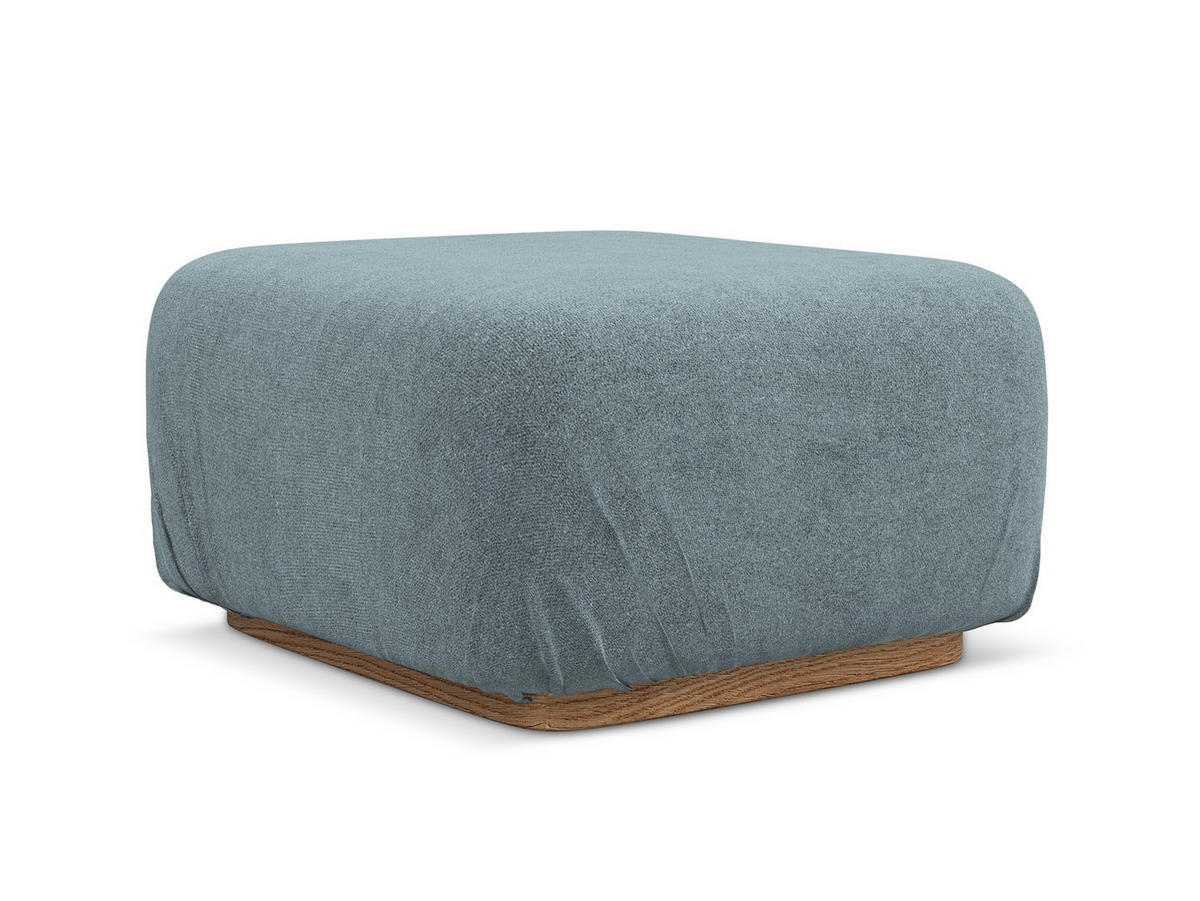 POUF Bouclé Stoff Blau - Blau/Blaugrau, Holz/Textil (83/95/41cm) - Makamii