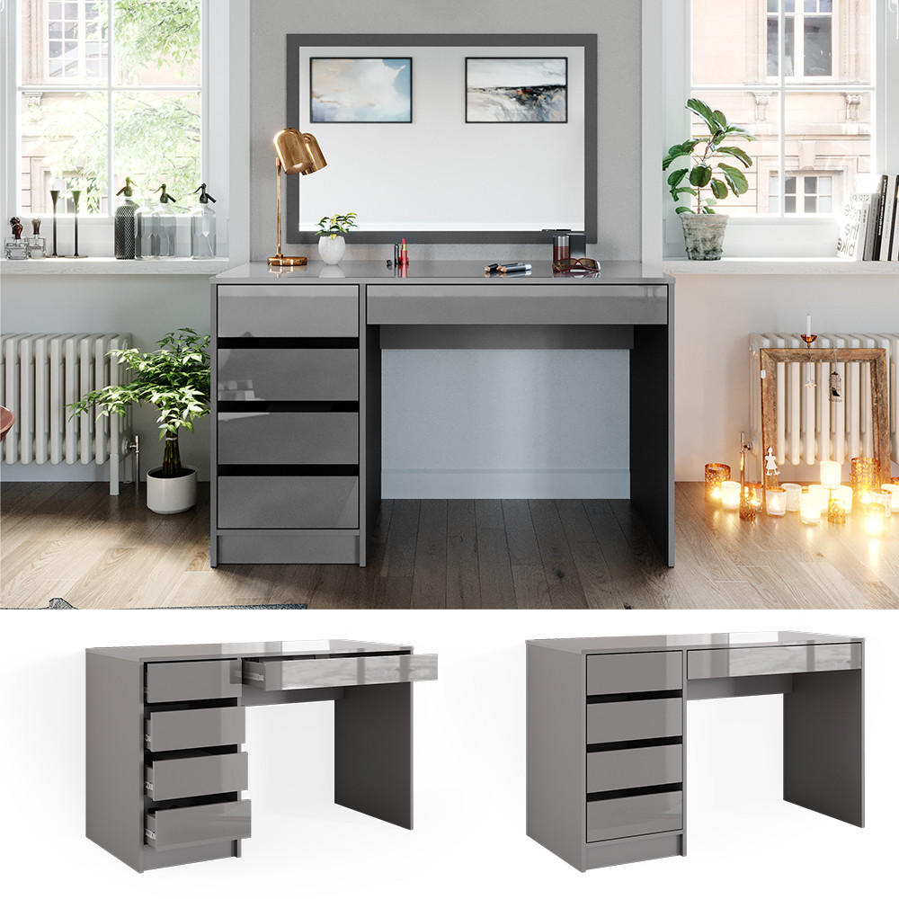 SCHMINKTISCH Sherry Grau 120 cm ohne Spiegel - Grau, Holzwerkstoff (120/55/75cm) - Vicco