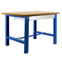 WERKBANK BUFFALO WOOD mit Schublade | HxBxT 87x180x75cm | Traglast 600kg | Blau - Blau, Metall (180/87/75cm) - PROREGAL