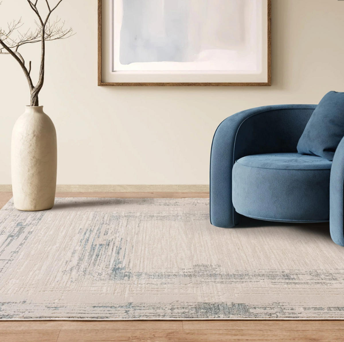 TEPPICH modern Flachgewebe ROMA Blau 200 x 300 cm - Blau, Textil (200/300cm) - Novatrend