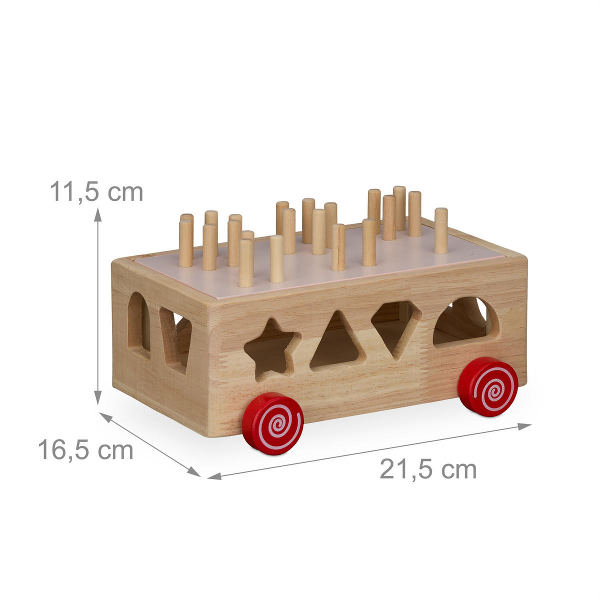 HOLZSTECKWÜRFEL - Multicolor, Holz/Holzwerkstoff (16.5/11.5/21.5cm) - Relaxdays