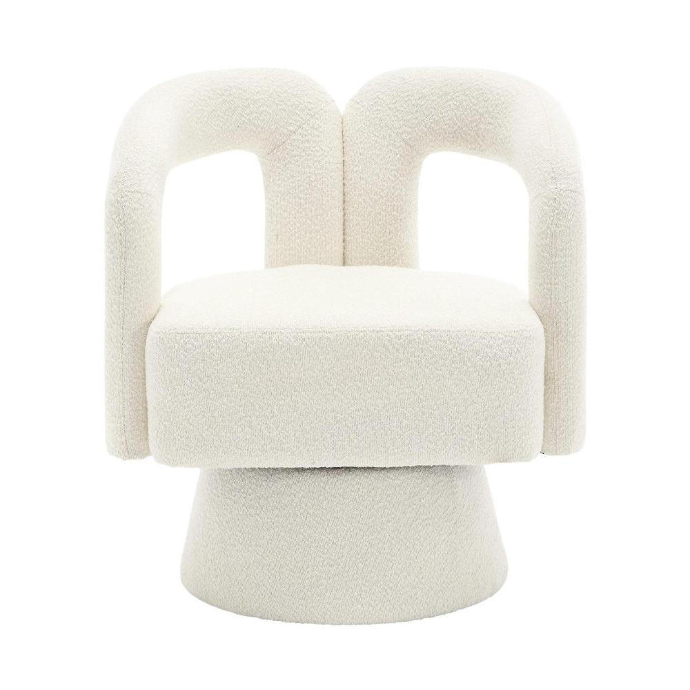 DREHSTUHL 360°Drehsessel Loungesessel mit Polsterung,Boucle,Beige - Beige, Textil (67/74/55cm) - LVHOM