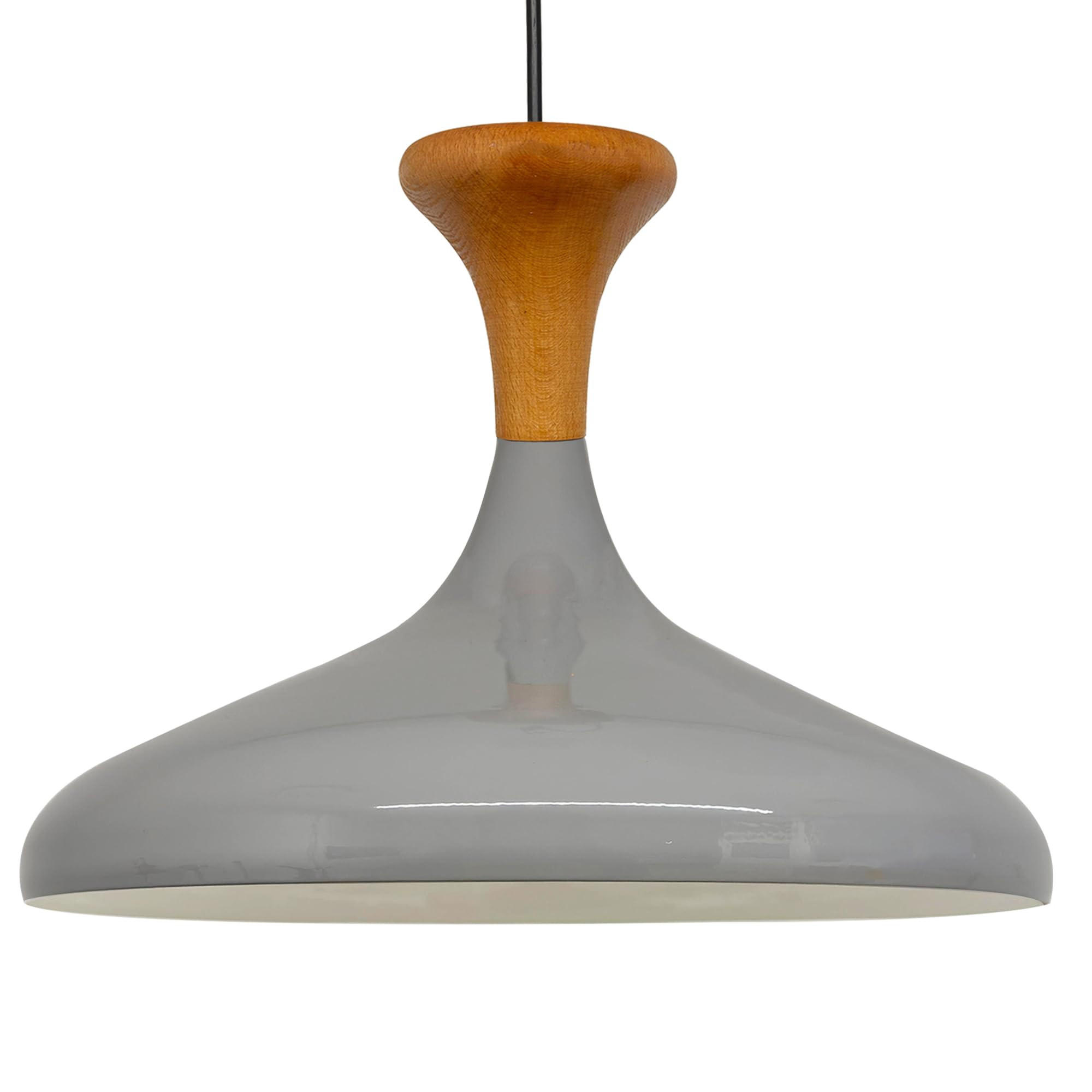 PENDELLEUCHTE Champion Pilz-Holz 35/29 cm - Grau, Holz/Metall (35/29cm) - Bamyum