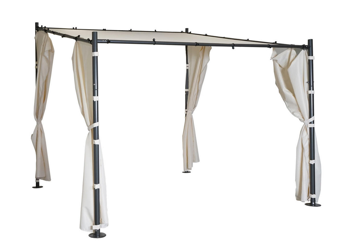 SEITENWAND PERGOLA Cremeweiß - Weiß, Textil (293/275/293cm) - MCW