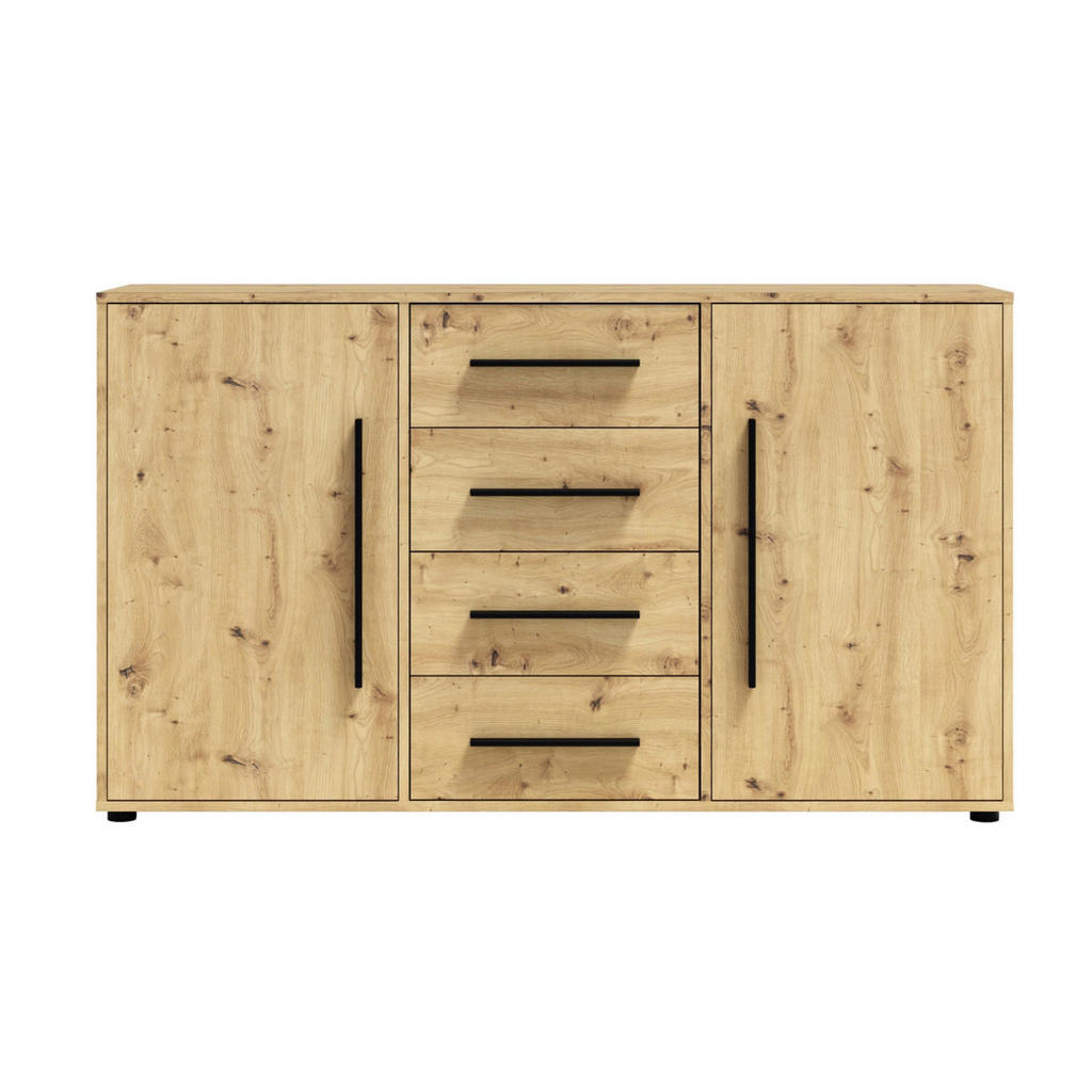 Thumbnail - Kommode, Eiche Artisan, Kunststoff, 4 Schubladen, 150x87x40 cm, Wohnzimmer, Kommoden & Sideboards, Kommoden