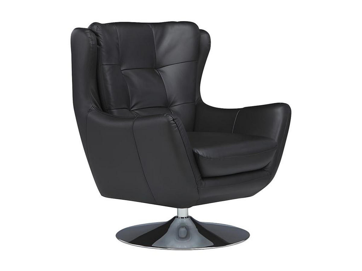 DREHSESSEL - Leder - Schwarz - ANABA - Schwarz, Leder (82/95/81cm) - Vente-Unique