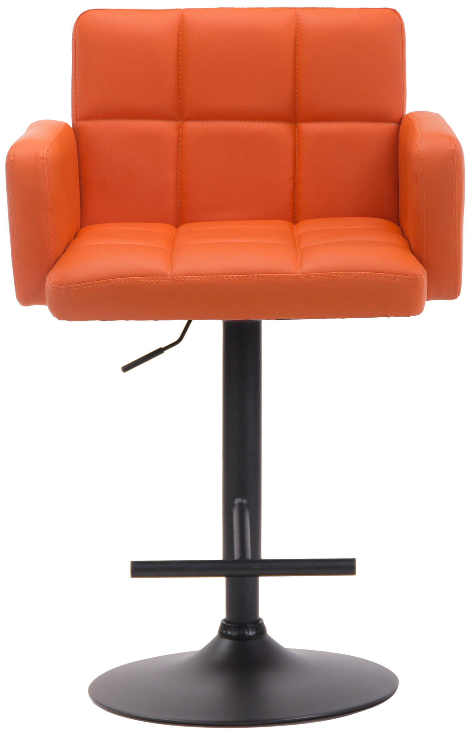 BARHOCKER Lausanne, Gestell schwarz, Kunstleder Orange - Schwarz/Orange, Kunststoff/Textil (60/100/56cm) - TPFLiving