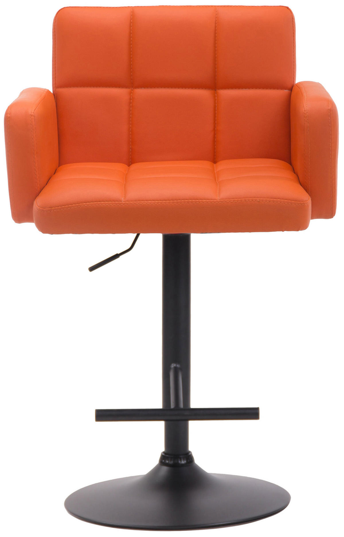 BARHOCKER Lausanne, Gestell schwarz, Kunstleder Orange - Schwarz/Orange, Kunststoff/Textil (60/100/56cm) - TPFLiving