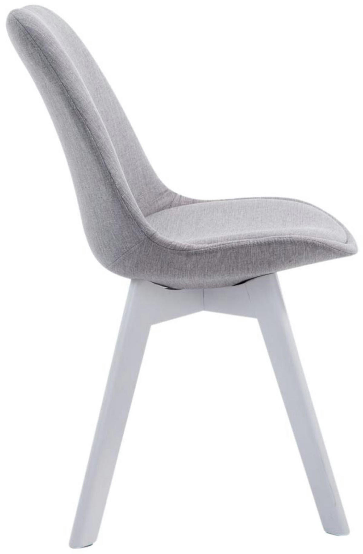 STUHL 4er Set Stoff grau - Weiß/Grau, Holz/Textil (48/84/55cm) - CLP