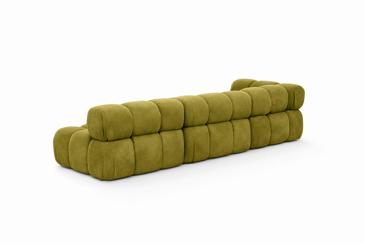 ECKSOFA L-Form Modulare, Veloursstoff Salvador, Olive, Rechts, Selia - Olivgrün, Holz (285/160cm) - Kaiser Möbel