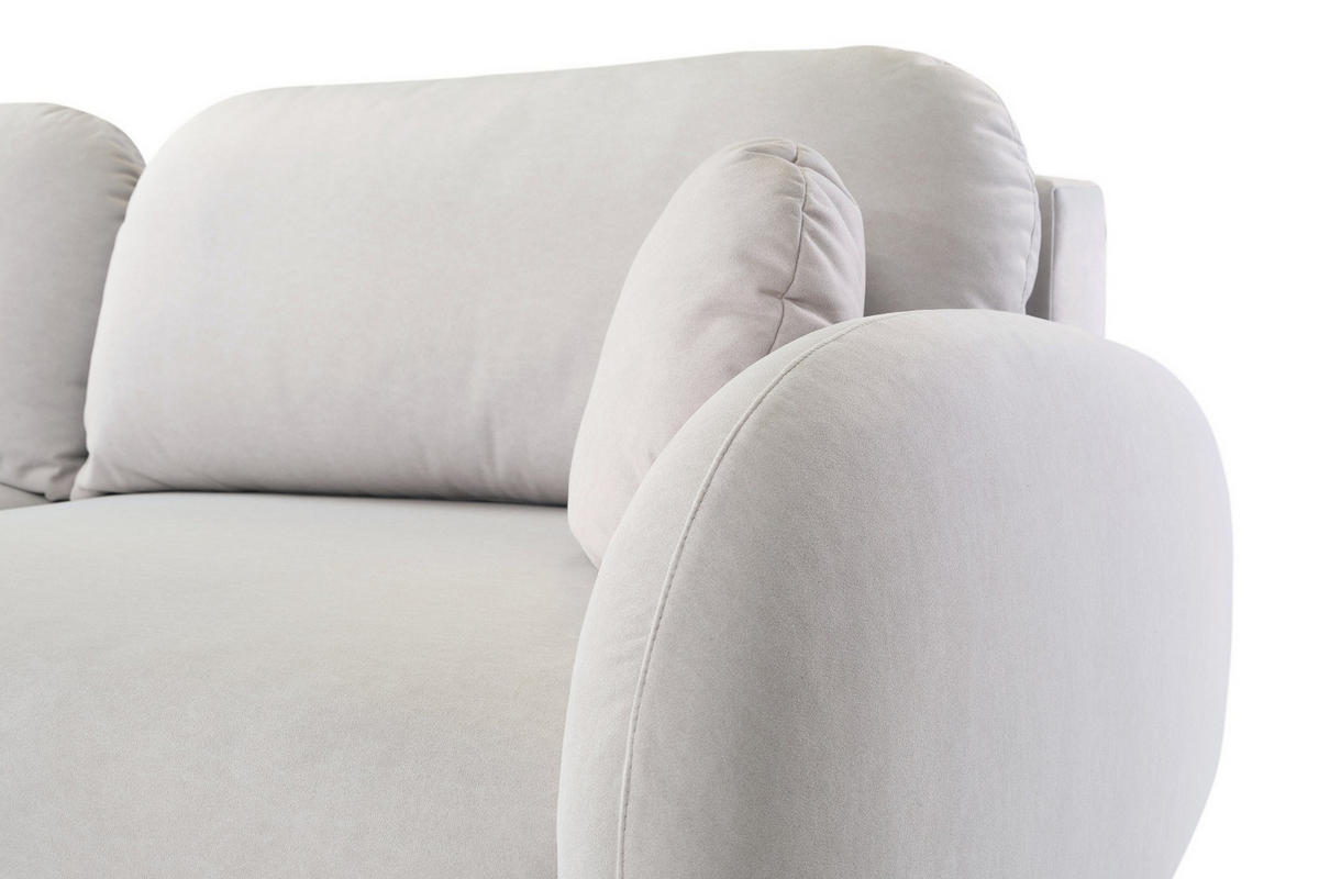 SOFA Zimny Beż SOFTI Schlaffunktion - Ecru, Textil (232/95/109cm) - Sepro Meble