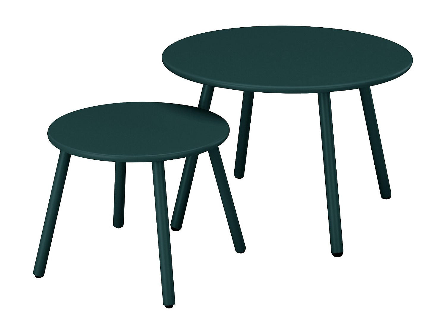 2ER-SET Garten-Beistelltische - Metall - Tannengrün - MIRMANDE von MYLIA - Waldgrün, Metall (60/60/34cm) - Vente-Unique