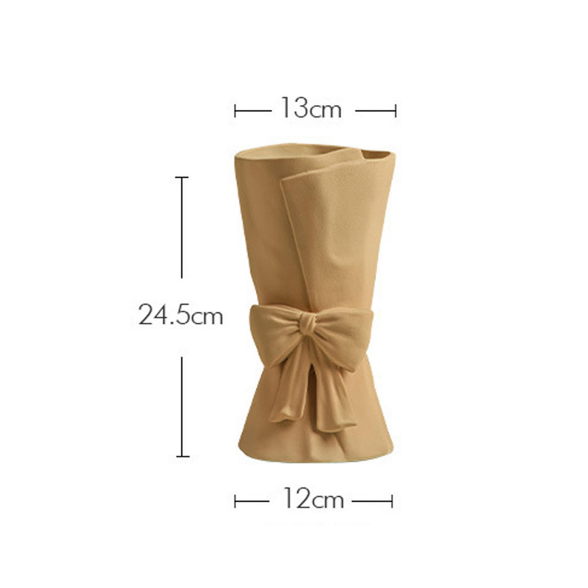 VASE 13 x 13 x 24,5 cm Keramik - Gelb, Keramik (13cm) - LIBRATON