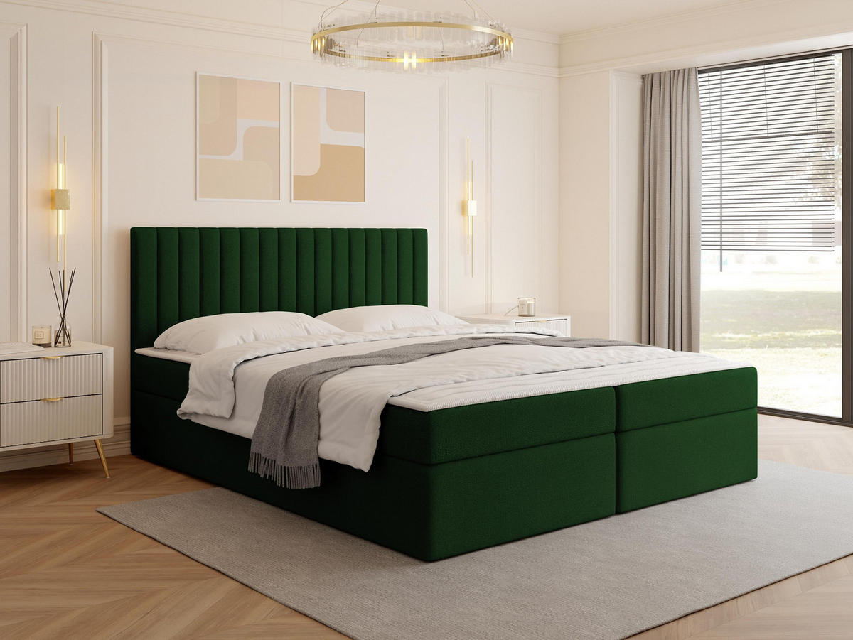 BOXBETT Tirulo - H3 - Smaragdgrün/Schwarz, Holzwerkstoff/Kunststoff (180/200cm) - MIRJAN24