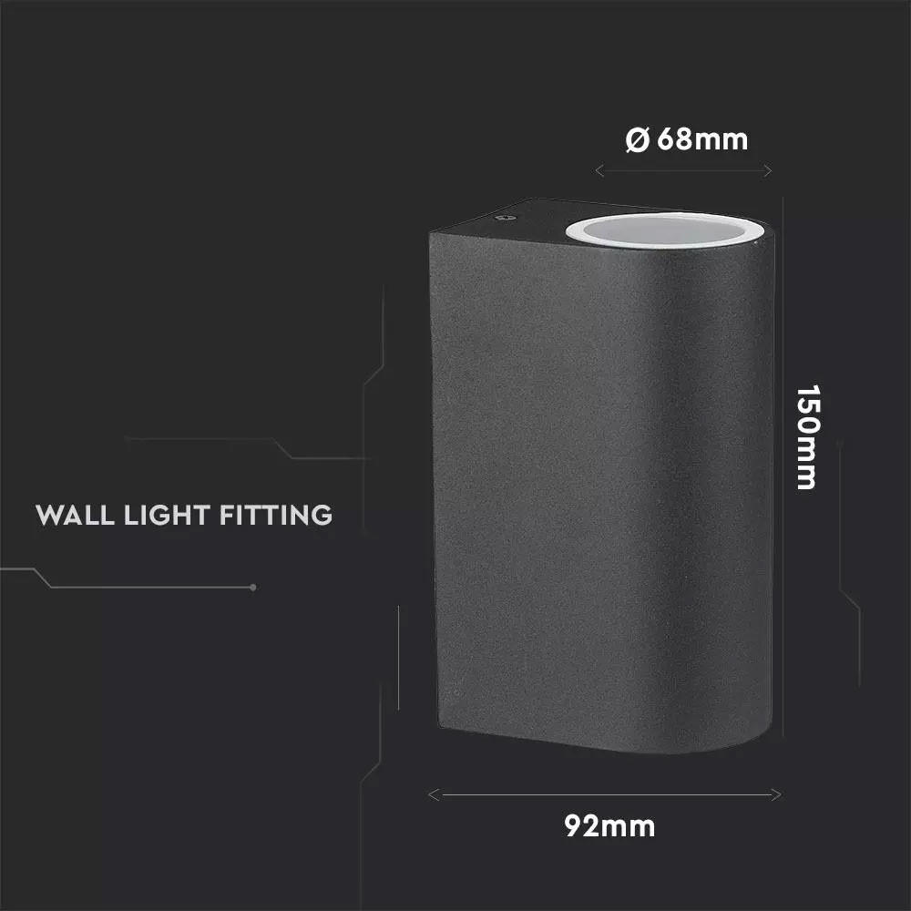 LED AUSSEN-WANDLEUCHTE Alu Schwarz - Schwarz, Metall (6.8/15/9.2cm)