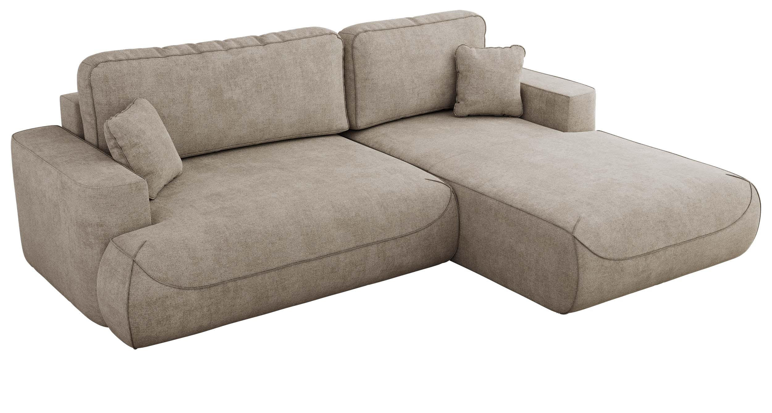 ECKSOFA OVO L Beige Struktur - Rechts Seite - Beige/Schwarz, Kunststoff/Textil (195/271cm) - MKS