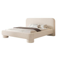 POLSTERBETT Frederico 180x200 cm Cremeweiß Chenille – (Doppelbett mit Bettkasten, Lattenrost, rundes Kopfteil) - Creme, Holz/Holzwerkstoff (180/200cm) - Ravio