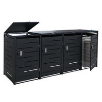 MÜLLTONNENVERKLEIDUNG 4er 117x265x80cm Anthrazit - Anthrazit, Metall (265/117/80cm) - PROREGAL
