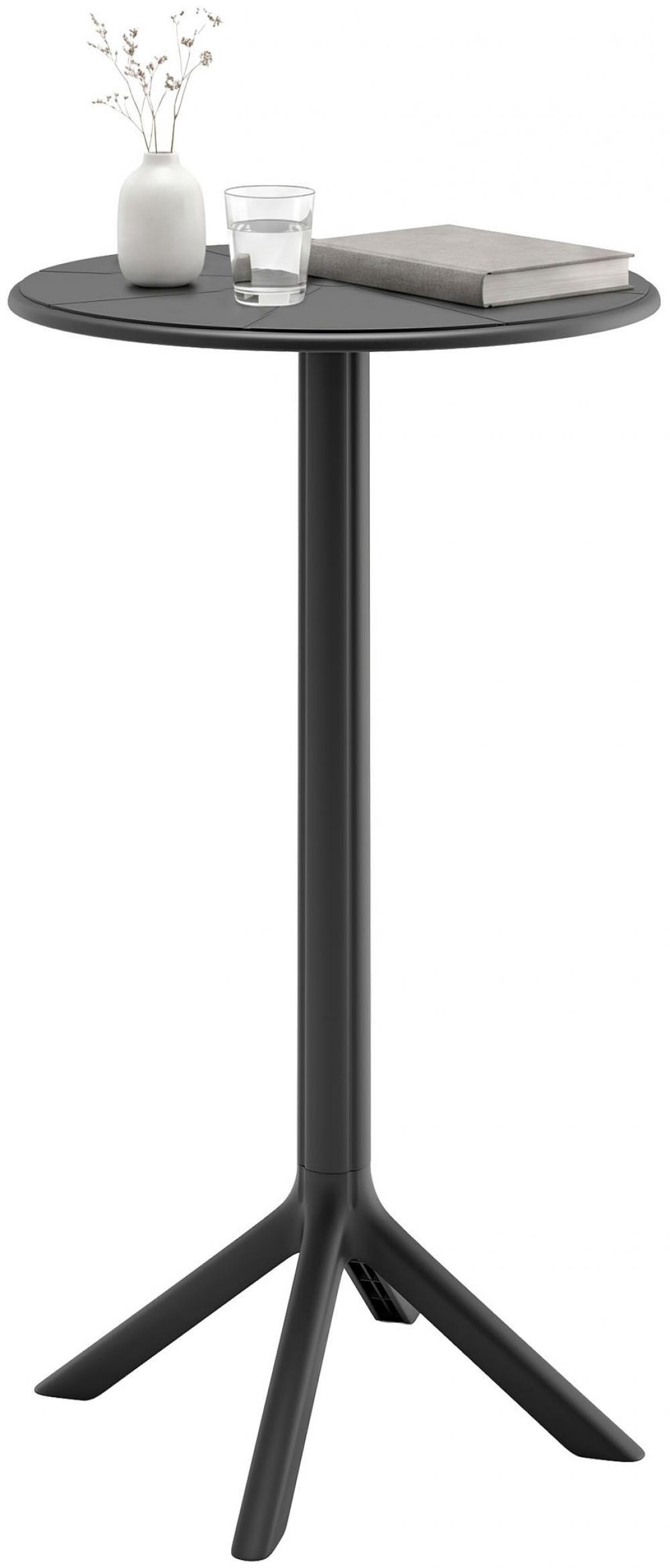 BARTISCH rund 60 cm Kunststoff Schwarz - Schwarz, Kunststoff (60/60/107cm) - CLP