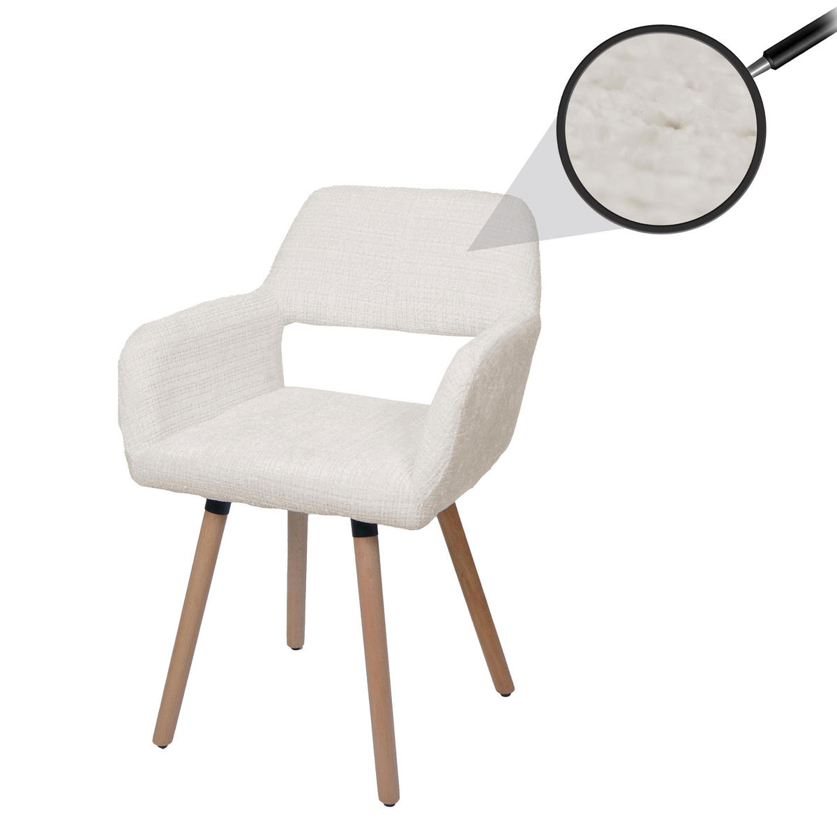 ESSZIMMERSTUHL Cremeweiß - Creme/Weiß, Textil (56/80/53cm) - Jamb