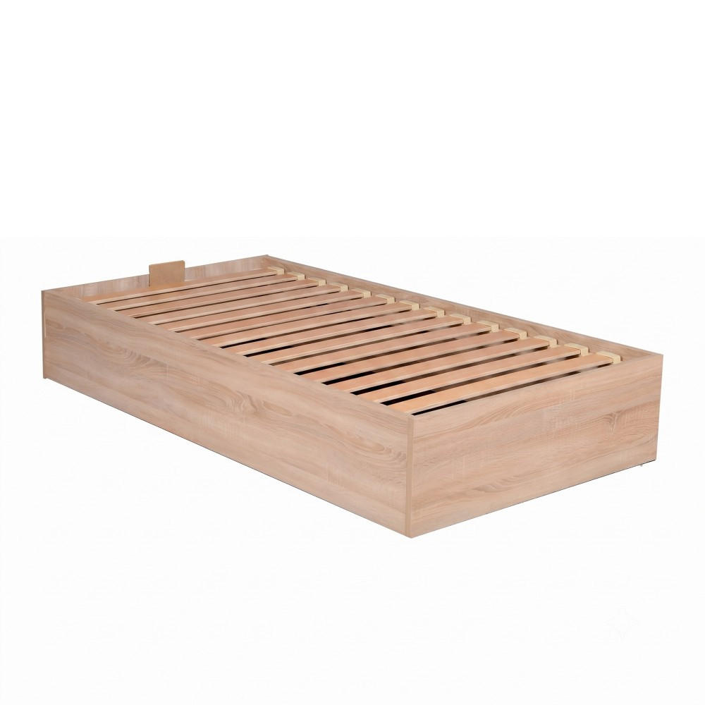 BETT BILBAO mit Lattenrost 90x200 - Eiche Hell Dekor - Sonoma Eiche, Holzwerkstoff (90/200cm) - Weber Industries