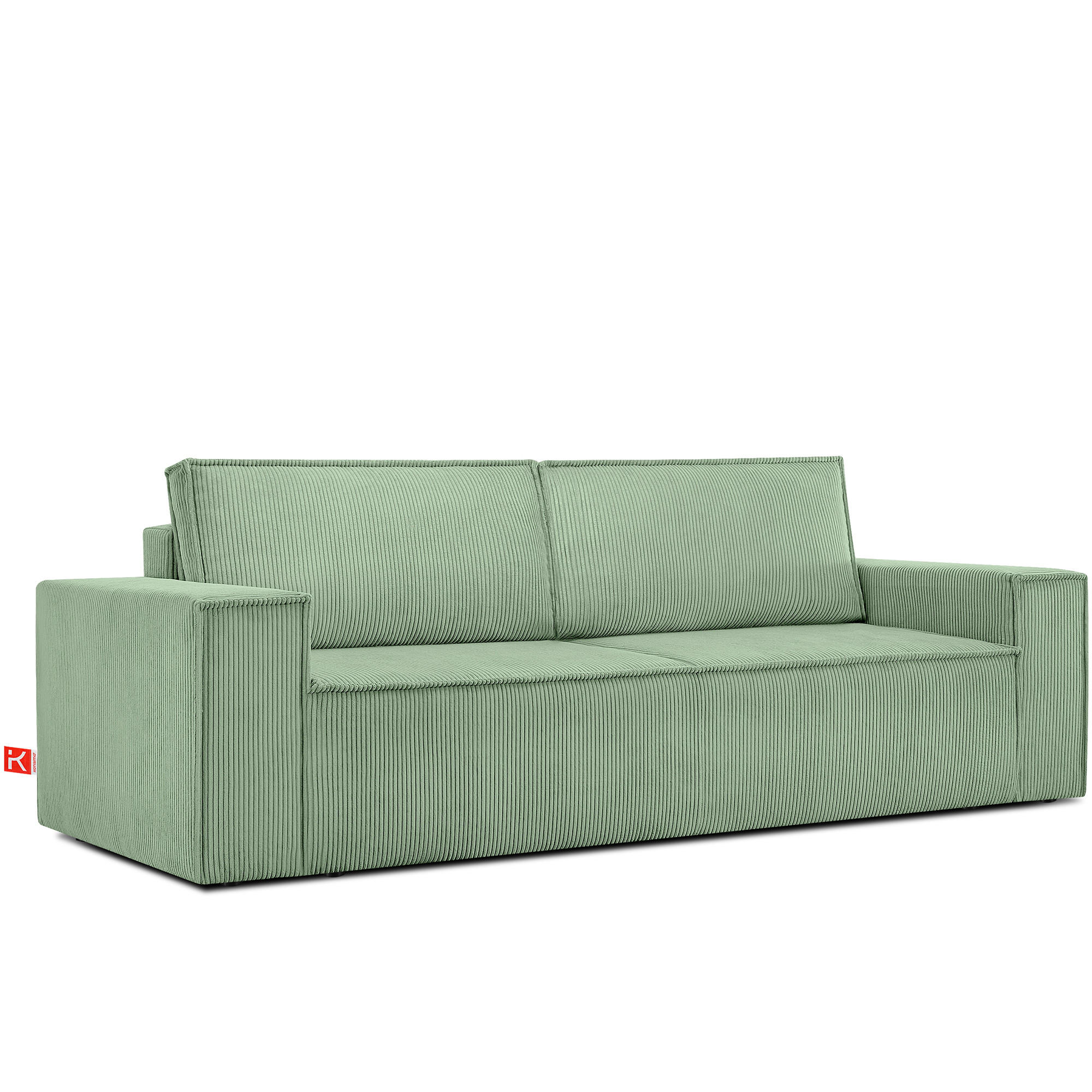 3-SITZER-SCHLAFSOFA NAPI in Pet Friendly Cord-Stoff, mintfarben - Schwarz/Mintgrün, Textil (244/89/101cm) - KONSIMO®