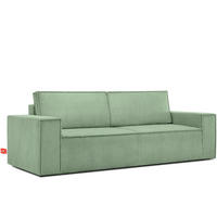 3-SITZER-SCHLAFSOFA NAPI in Pet Friendly Cord-Stoff, mintfarben - Schwarz/Mintgrün, Textil (244/89/101cm) - KONSIMO®