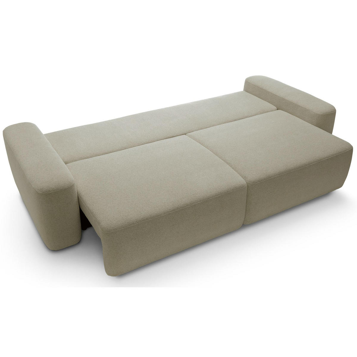 3-SITZER SOFA Baleo Beige Chenille-Bezug - Beige/Schwarz, Kunststoff/Textil (257/82/105cm) - Selsey